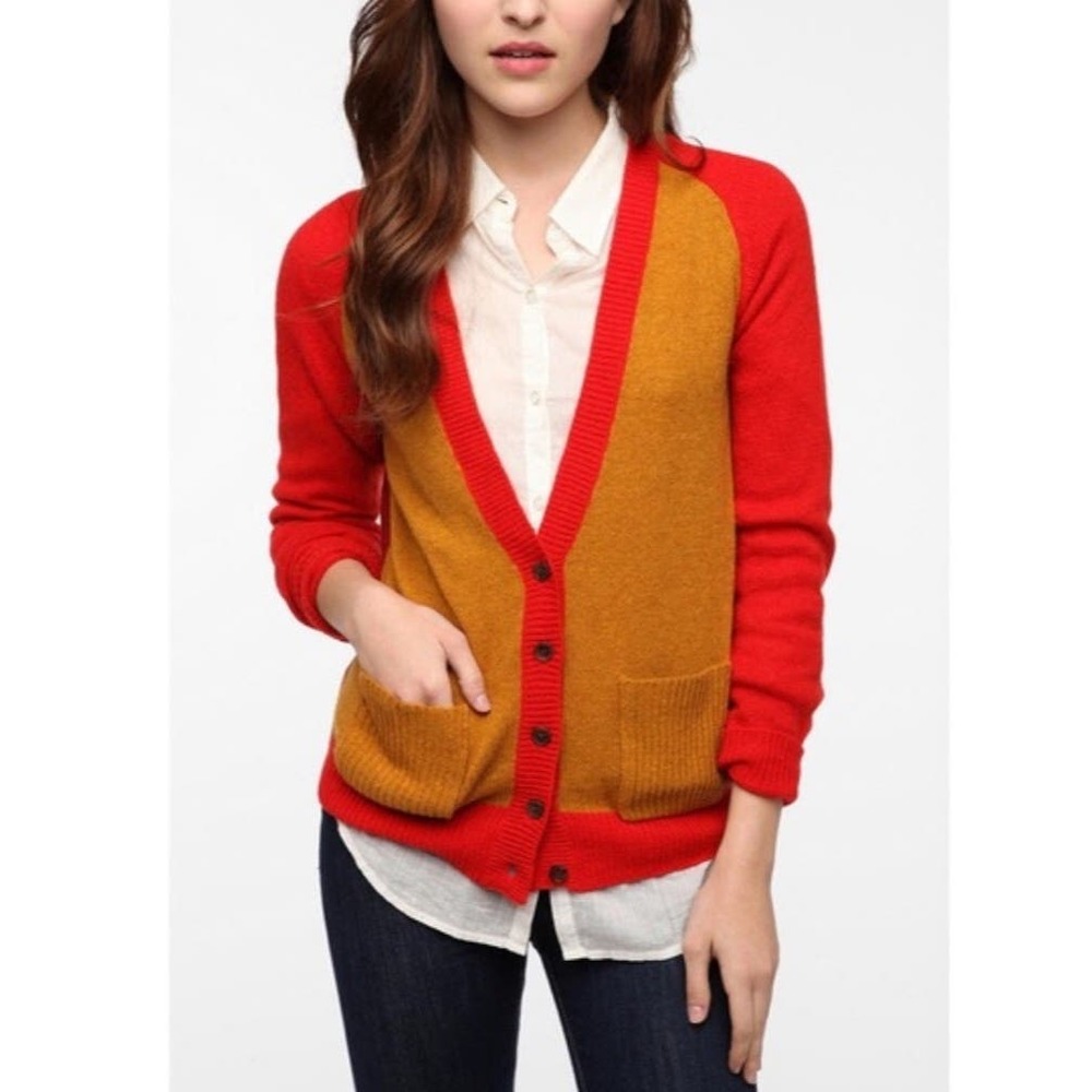 BDG Urban Outfitters Prep School Wool  Blend Grandpa Cardigan Preppy Women's M